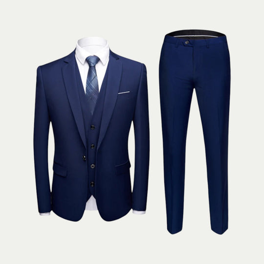 Slim Fit Business Suit with Waistcoat