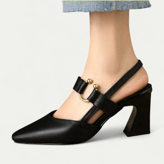 Orthopedic Block Heel Slingback Shoes for Women