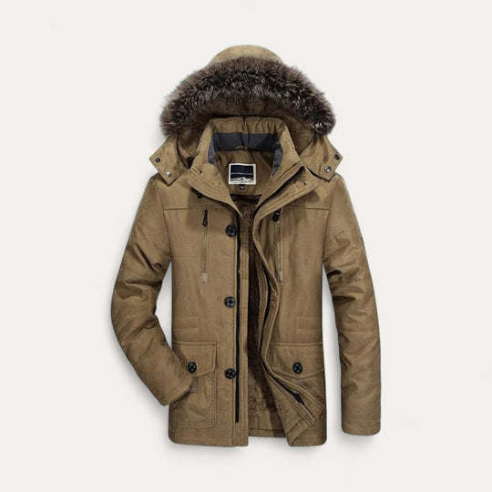 Men’s Hooded Parka Winter Warm Fur Lined Jacket