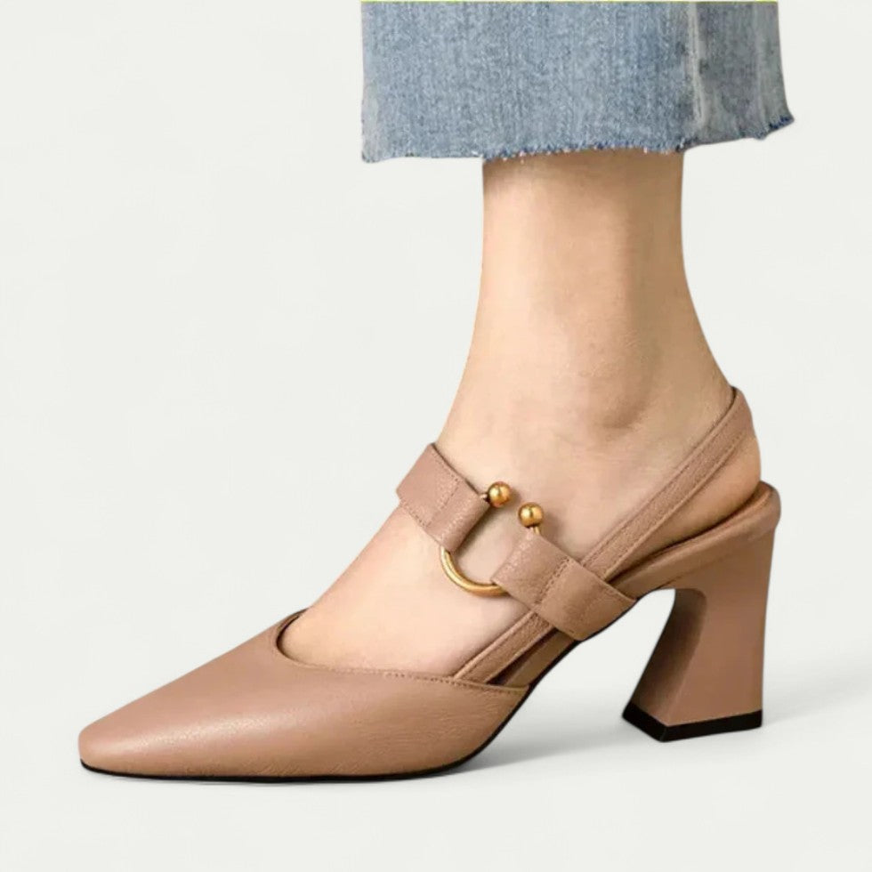 Orthopedic Block Heel Slingback Shoes for Women
