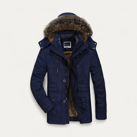 Men’s Hooded Parka Winter Warm Fur Lined Jacket
