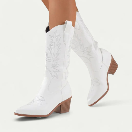 Orthopedic Western Cowboy Boots with Side Zip Detail