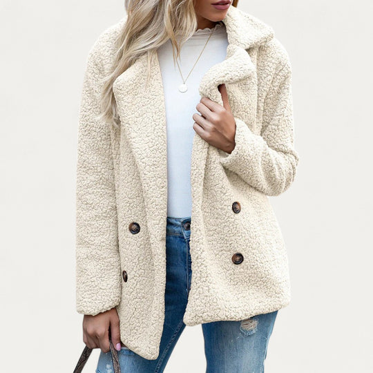 Women’s Teddy Fleece Double Breasted Winter Coat