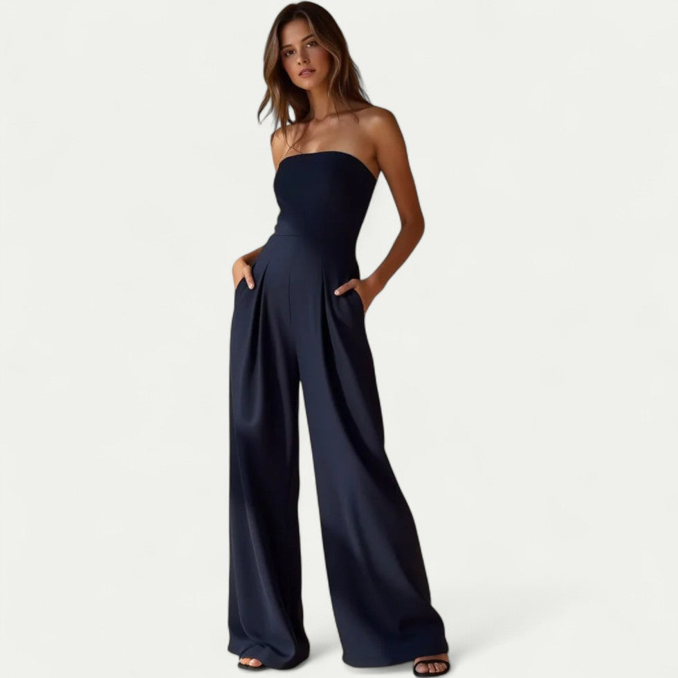 Women’s Strapless Wide Leg Jumpsuit