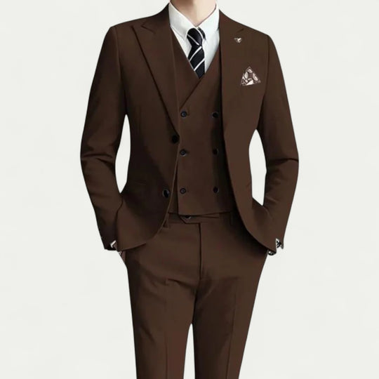 Three Piece Double Breasted Slim Fit Wedding Guest Suit