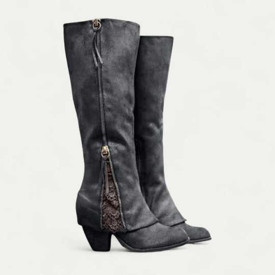 Orthopedic Western Cowboy Boots with Side Zip