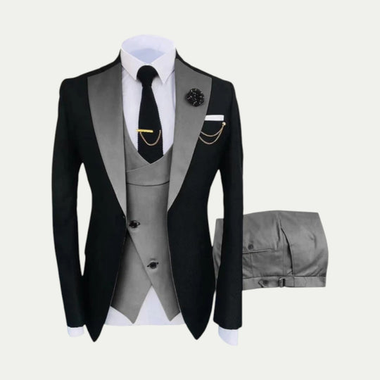Three Piece Slim Fit Wedding Suit with Waistcoat