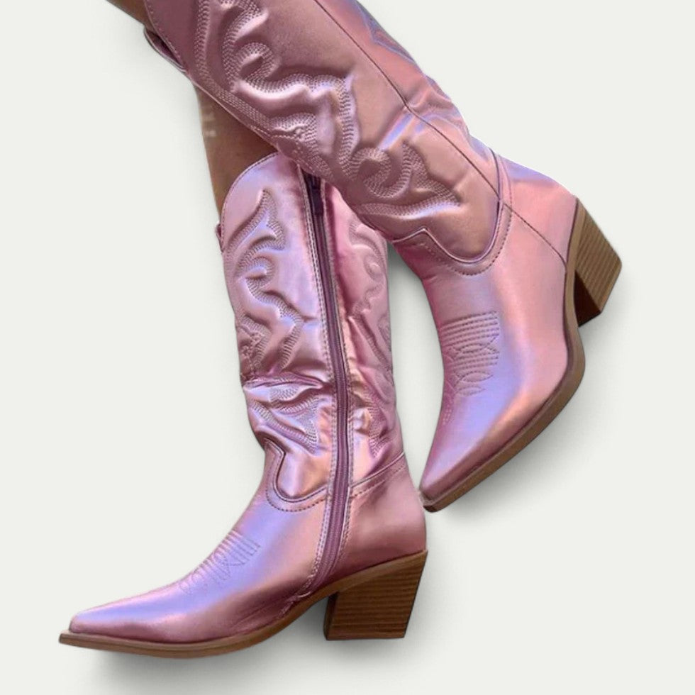 Orthopedic Western Cowboy Boots with Side Zip Detail