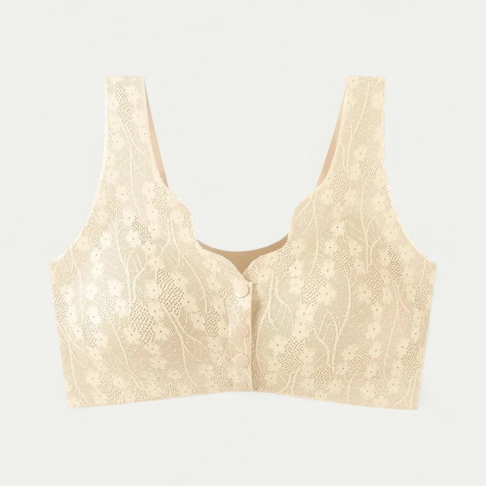 Women Lace Push Up Bra Front Closure Wireless