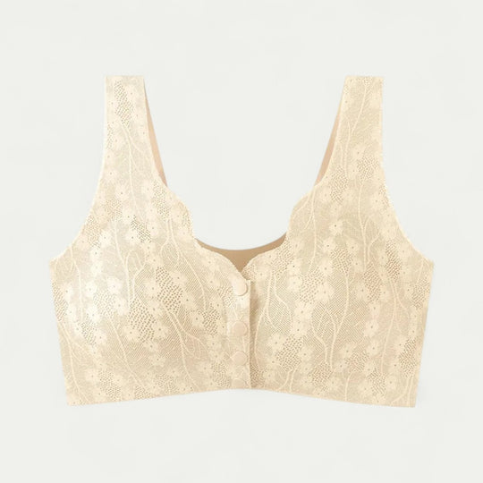 Women Lace Push Up Bra Front Closure Wireless