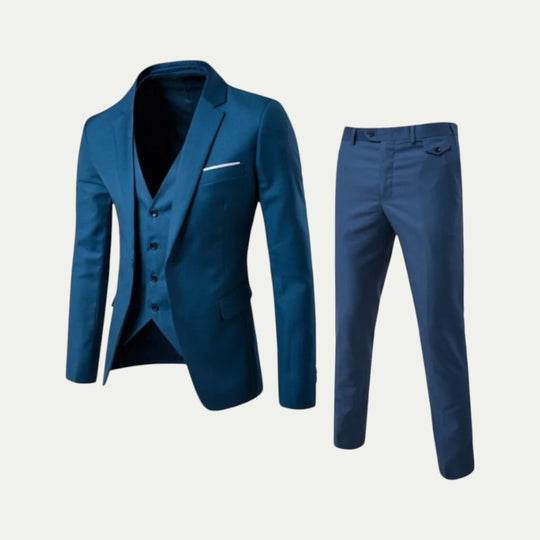 Slim Fit Business Suit with Waistcoat