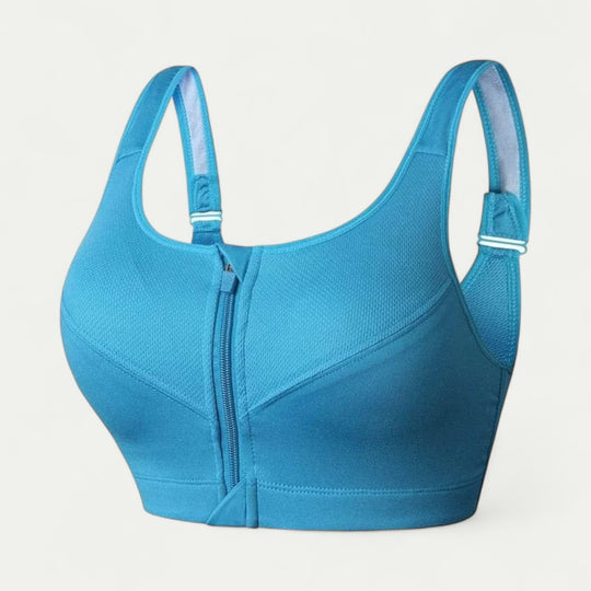 Women Front Zip Sports Bra Seamless Wireless Support