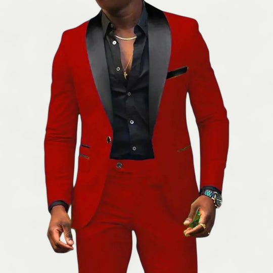 Men Slim Fit Three Piece Formal Suit with Blazer and Trousers