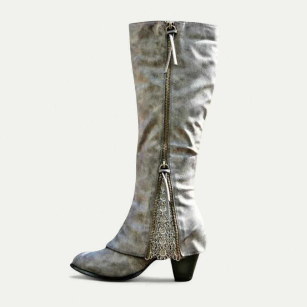 Orthopedic Western Cowboy Boots with Side Zip