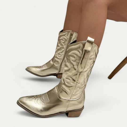 Orthopedic Western Cowboy Boots with Side Zip Detail