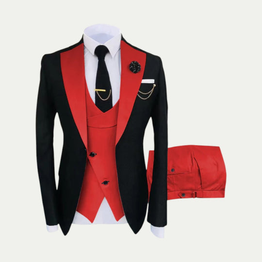 Three Piece Slim Fit Wedding Suit with Waistcoat