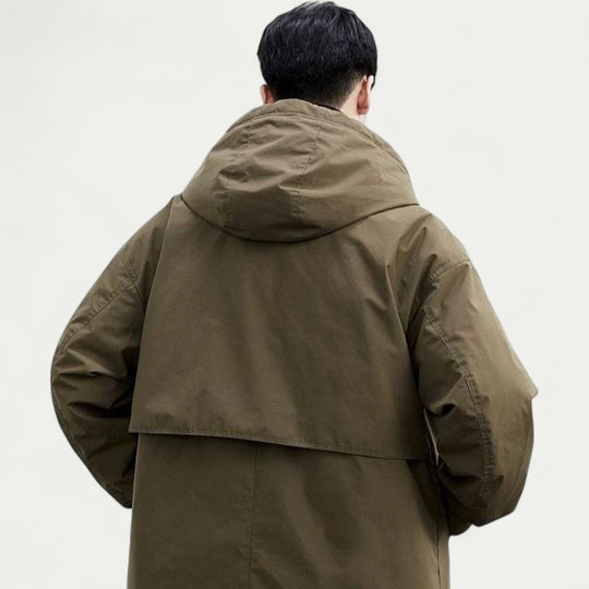 Oversized Hooded Trench Coat for Men