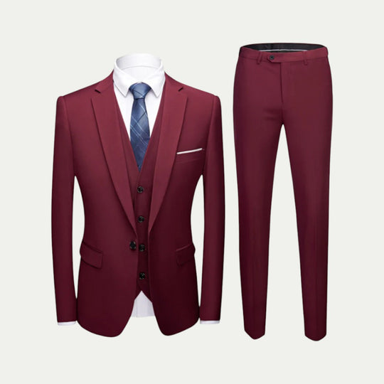 Slim Fit Business Suit with Waistcoat