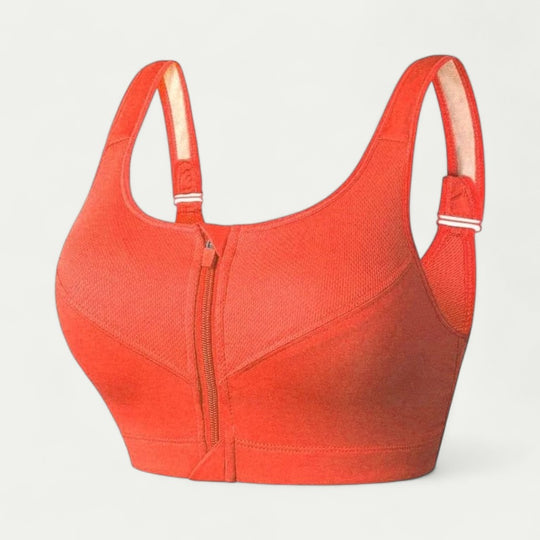 Women Front Zip Sports Bra Seamless Wireless Support