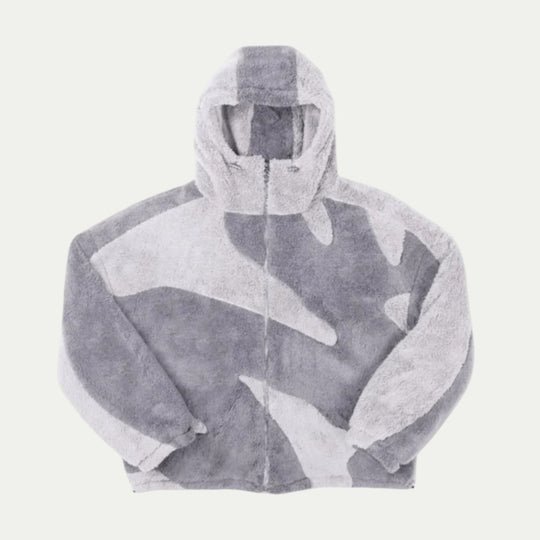 Cotton Blend Fleece Hooded Zip Up Winter Jacket for Men