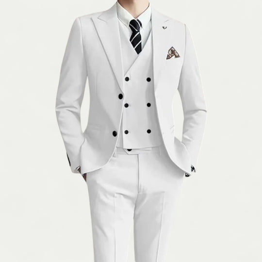 Three Piece Double Breasted Slim Fit Wedding Guest Suit