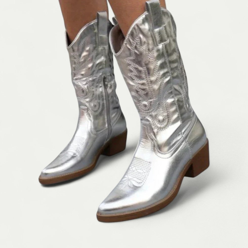 Orthopedic Western Cowboy Boots with Side Zip Detail