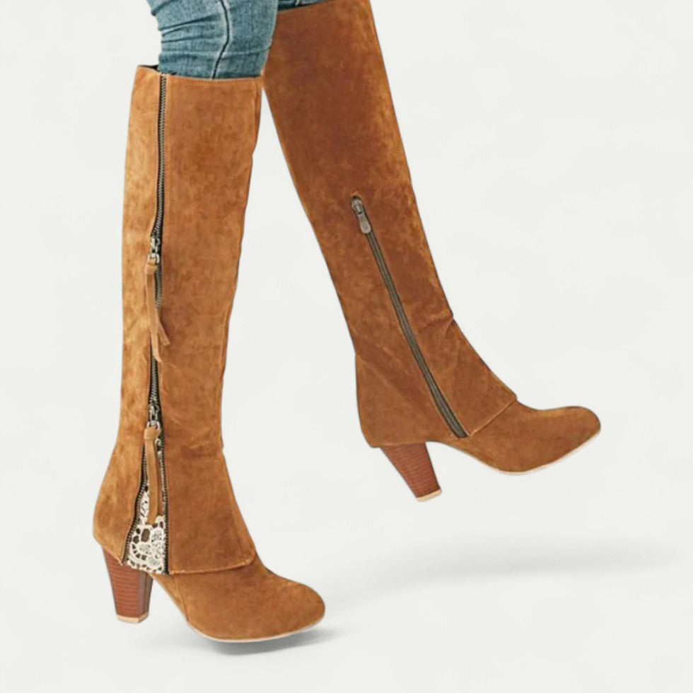 Orthopedic Western Cowboy Boots with Side Zip