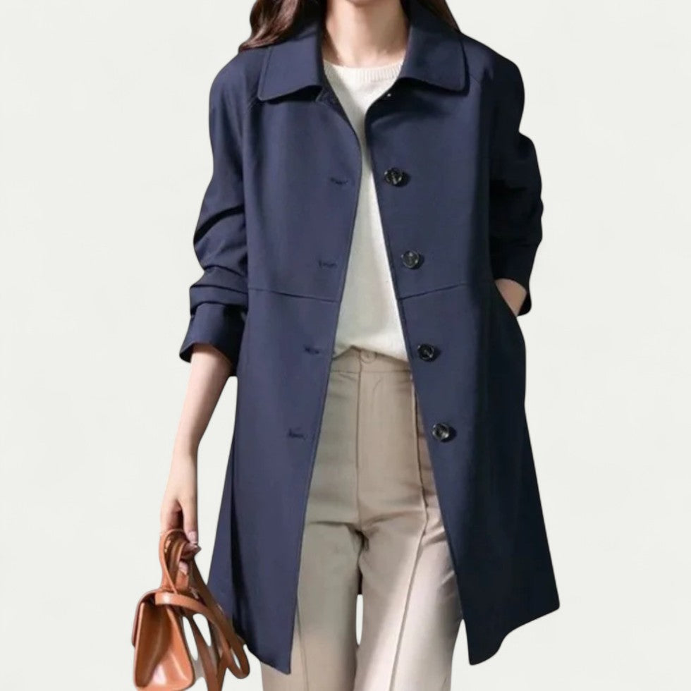 Elegant Single Breasted Short Trench Coat for Women
