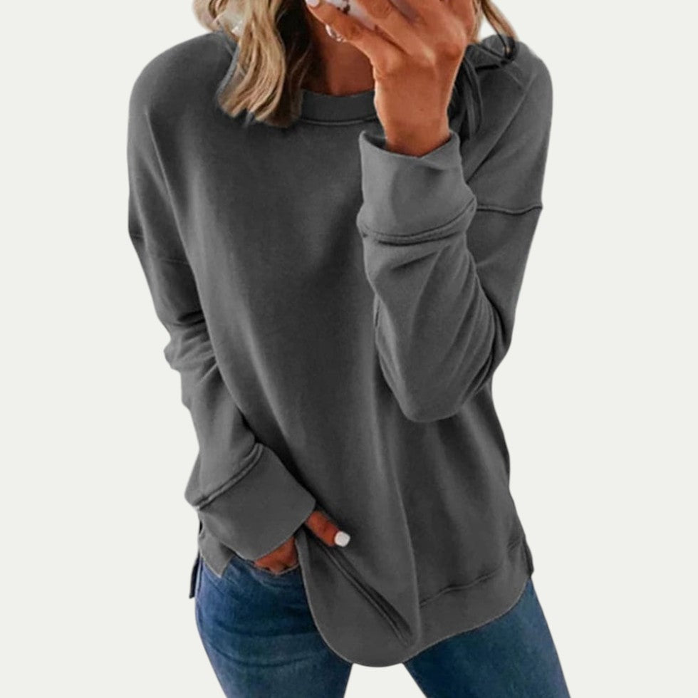 Casual Crew Neck Long Sleeve Sweatshirt for Women