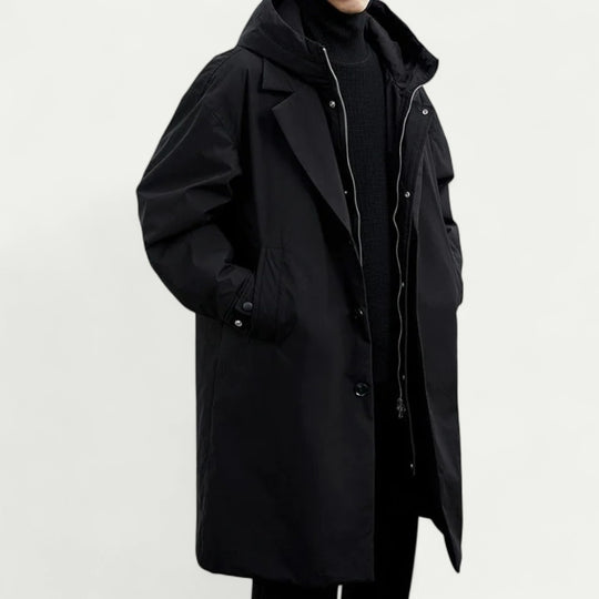 Oversized Hooded Trench Coat for Men