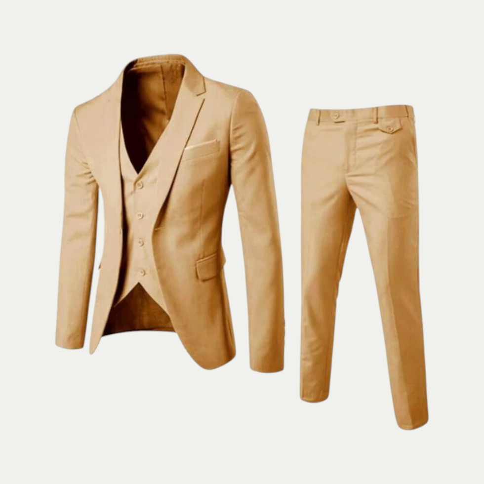 Slim Fit Business Suit with Waistcoat
