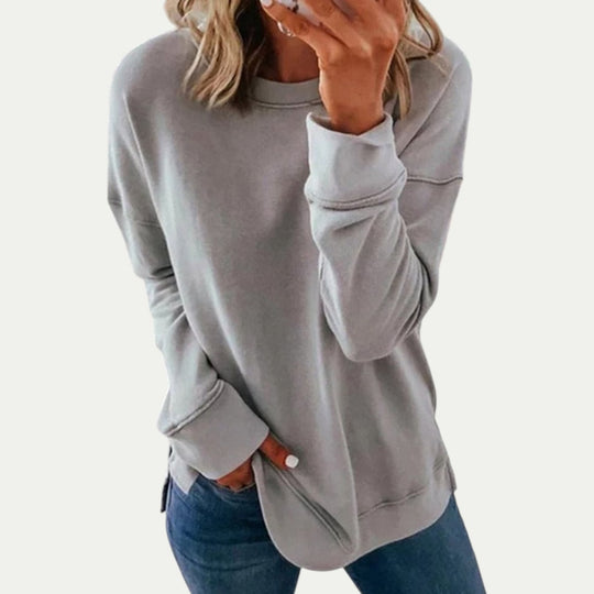 Casual Crew Neck Long Sleeve Sweatshirt for Women