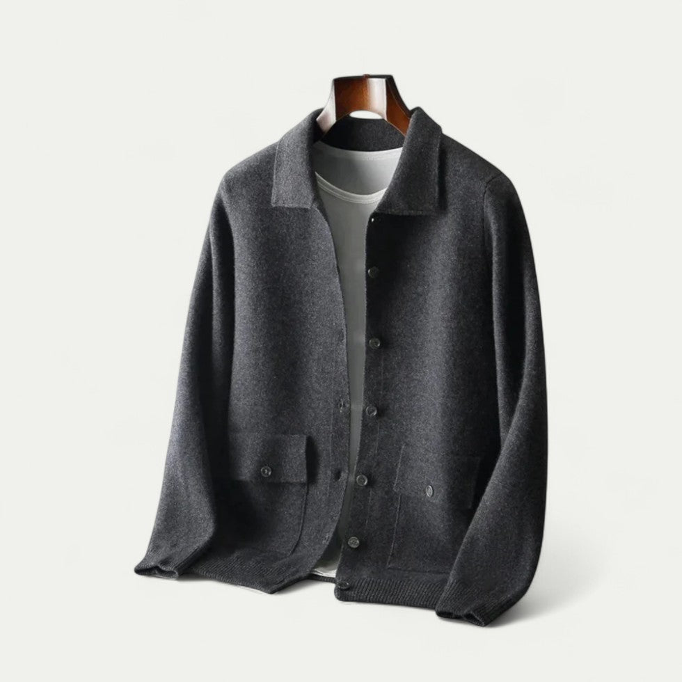 Men Button Down Knitted Winter Cardigan Long Sleeve