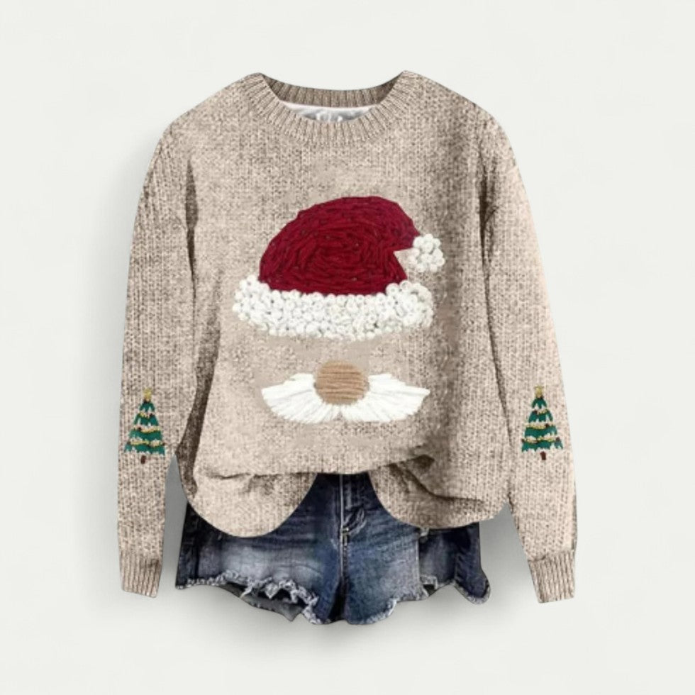 Women Long Sleeve Christmas Santa Knit Jumper