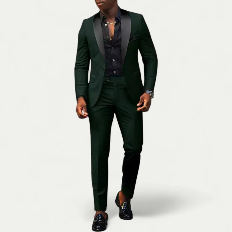 Men Slim Fit Three Piece Formal Suit with Blazer and Trousers