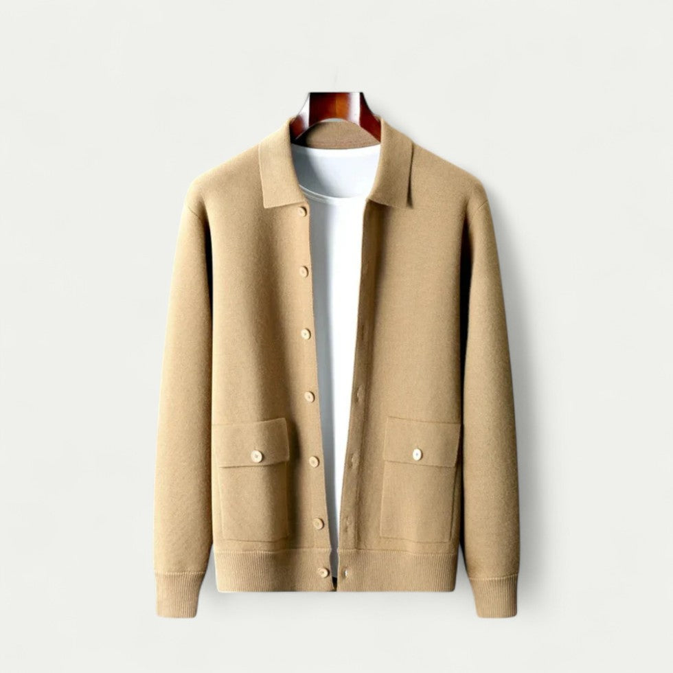 Men Button Down Knitted Winter Cardigan Long Sleeve
