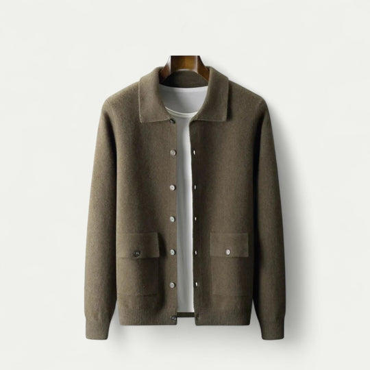 Men Button Down Knitted Winter Cardigan Long Sleeve