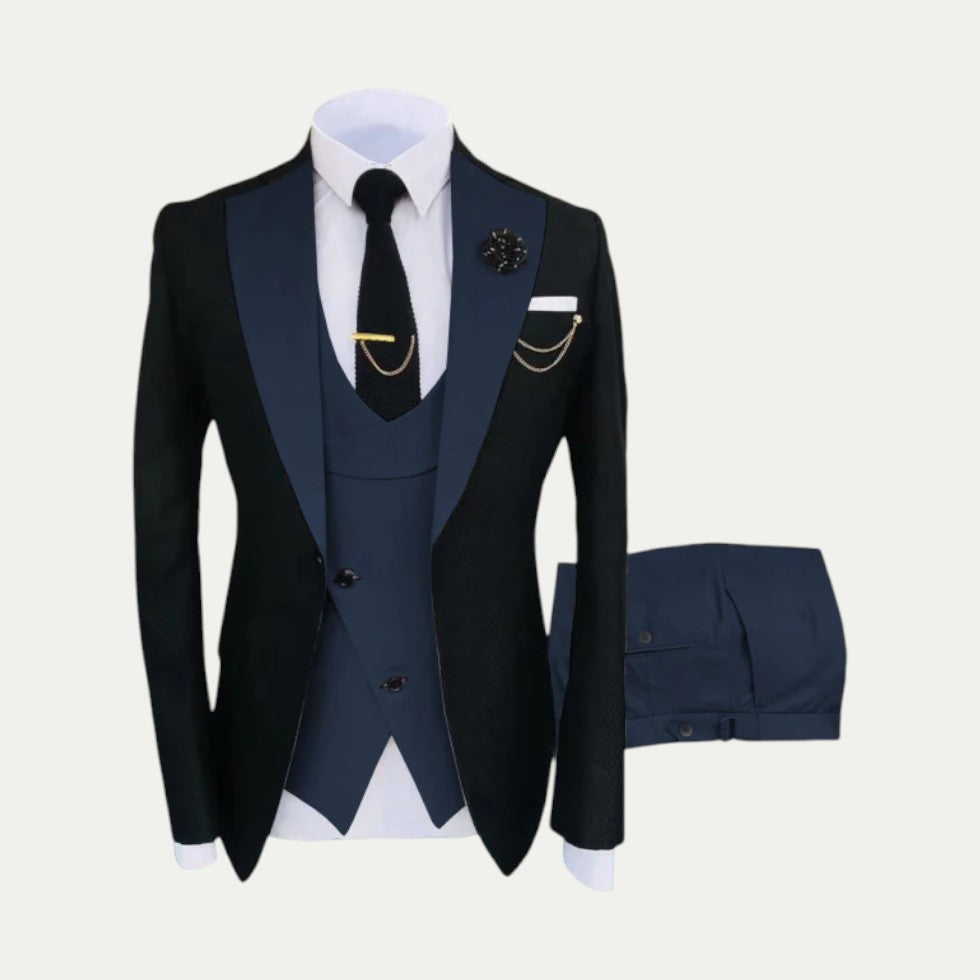 Three Piece Slim Fit Wedding Suit with Waistcoat