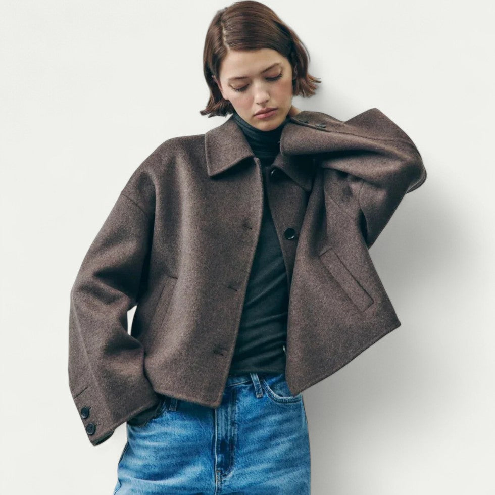 Plus Size Wool Blend Warm Winter Coat For Women