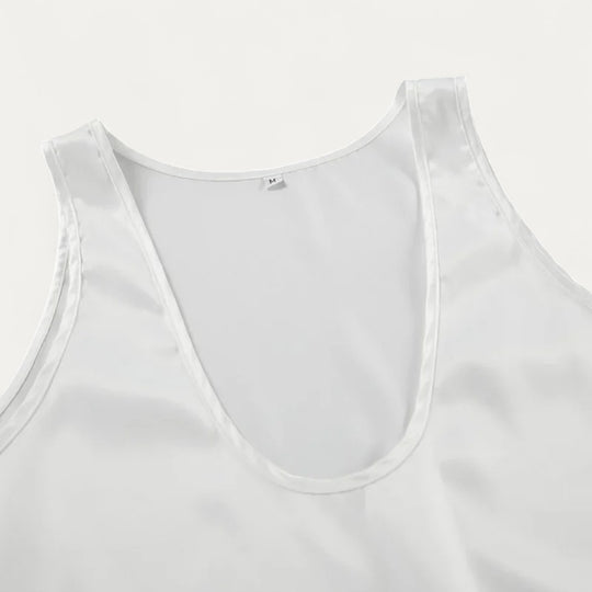 Satin Deep V Neck Sleeveless Tank Top for Women