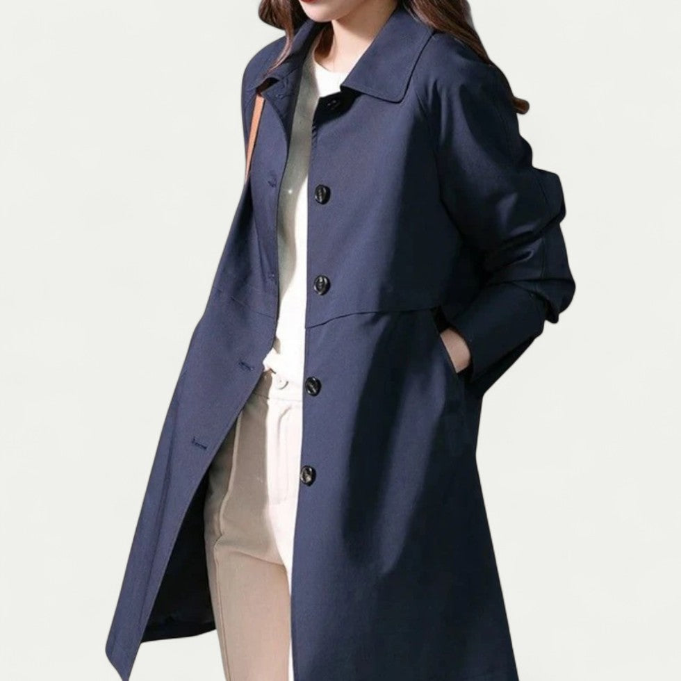 Elegant Single Breasted Short Trench Coat for Women