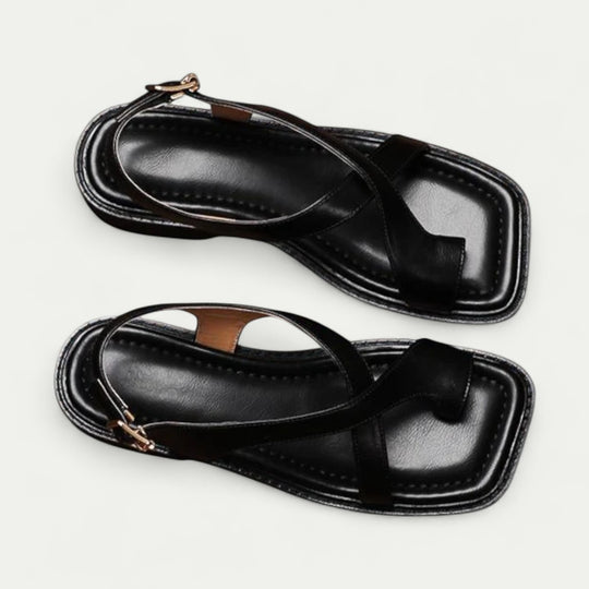 Orthopedic Leather Cross Strap Sandals for Women