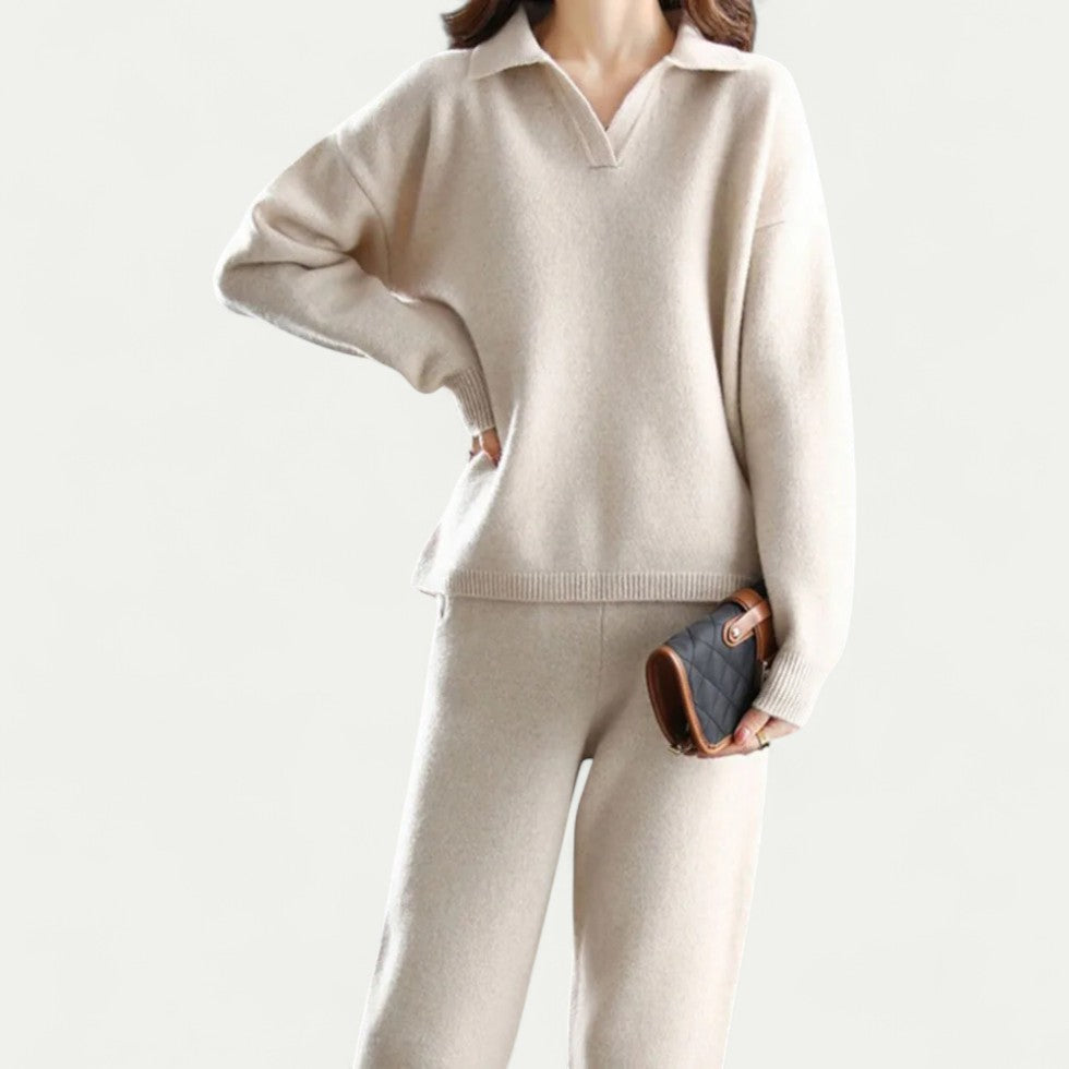 Polo Knit Loungewear Set for Women