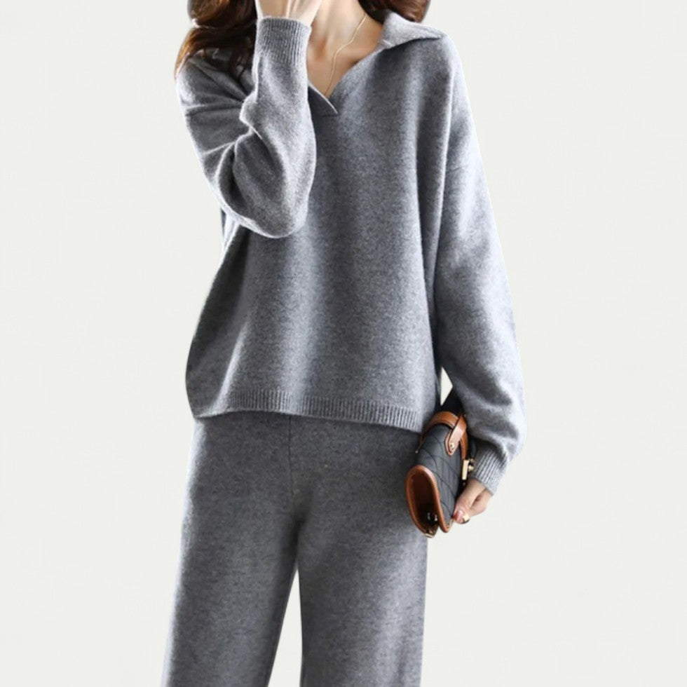 Polo Knit Loungewear Set for Women