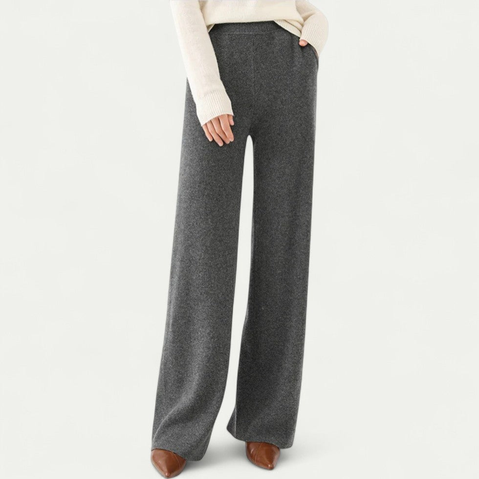 Merino Wool Wide Leg Lounge Trousers