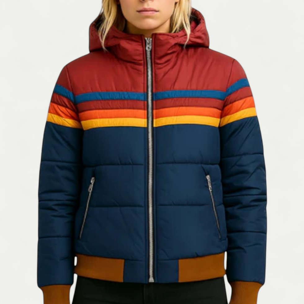 Waterproof Puffer Jacket with Hood for Women