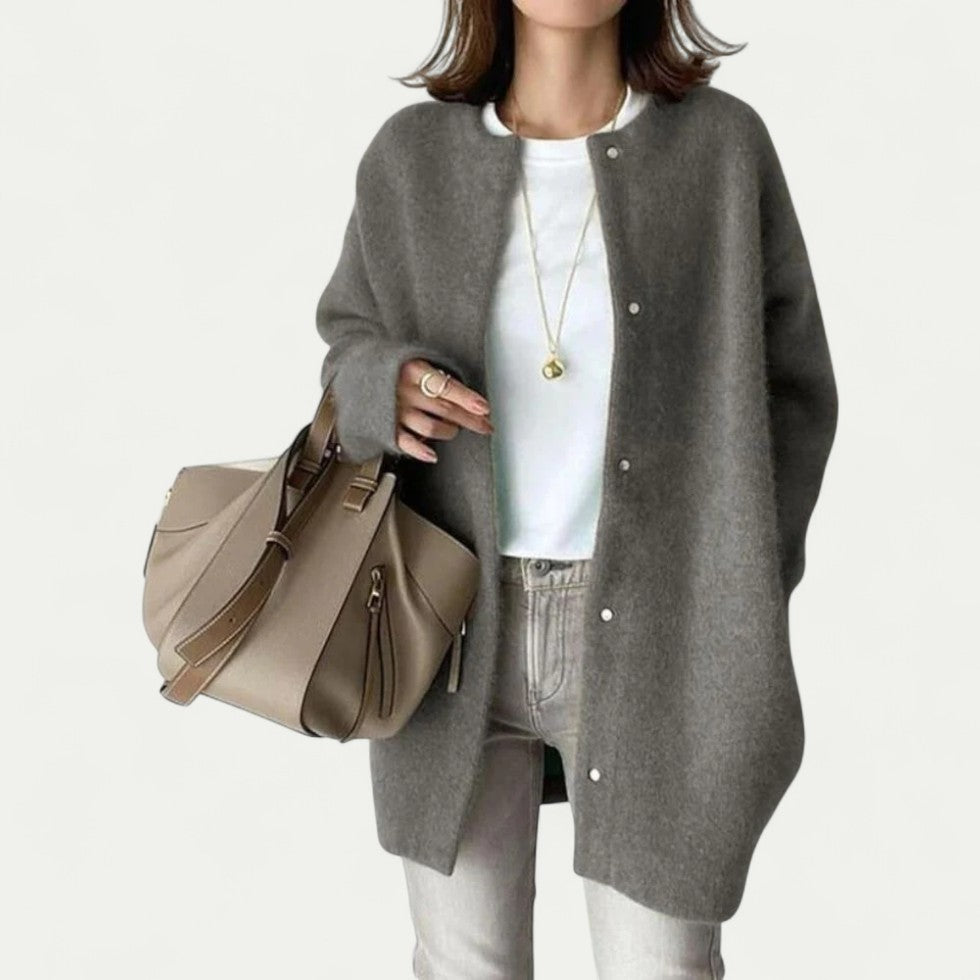 Wool Knit Button Cardigan for Women