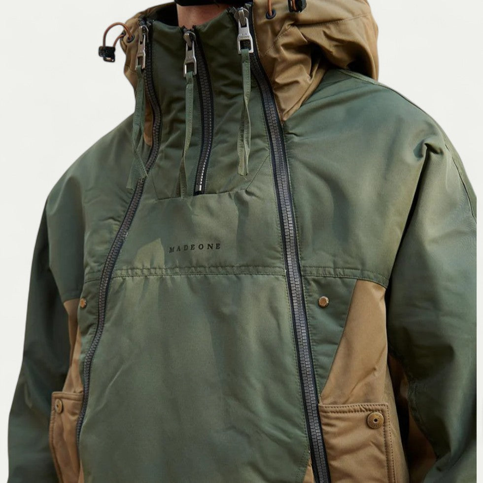 Men’s Cotton Blend Padded Hooded Winter Jacket with Zipper Closure