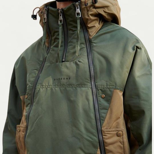 Men’s Cotton Blend Padded Hooded Winter Jacket with Zipper Closure