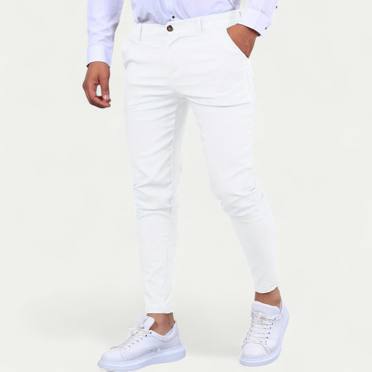 Men’s Cotton Blend Slim Fit Chino Trousers